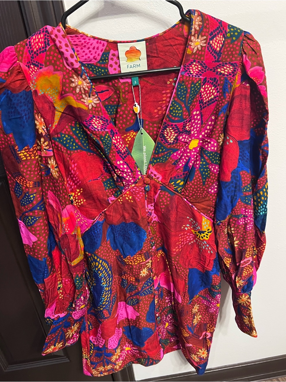 FARM Rio Multicolor Red Floral Patchwork Mini Dress - Picture 9 of 11